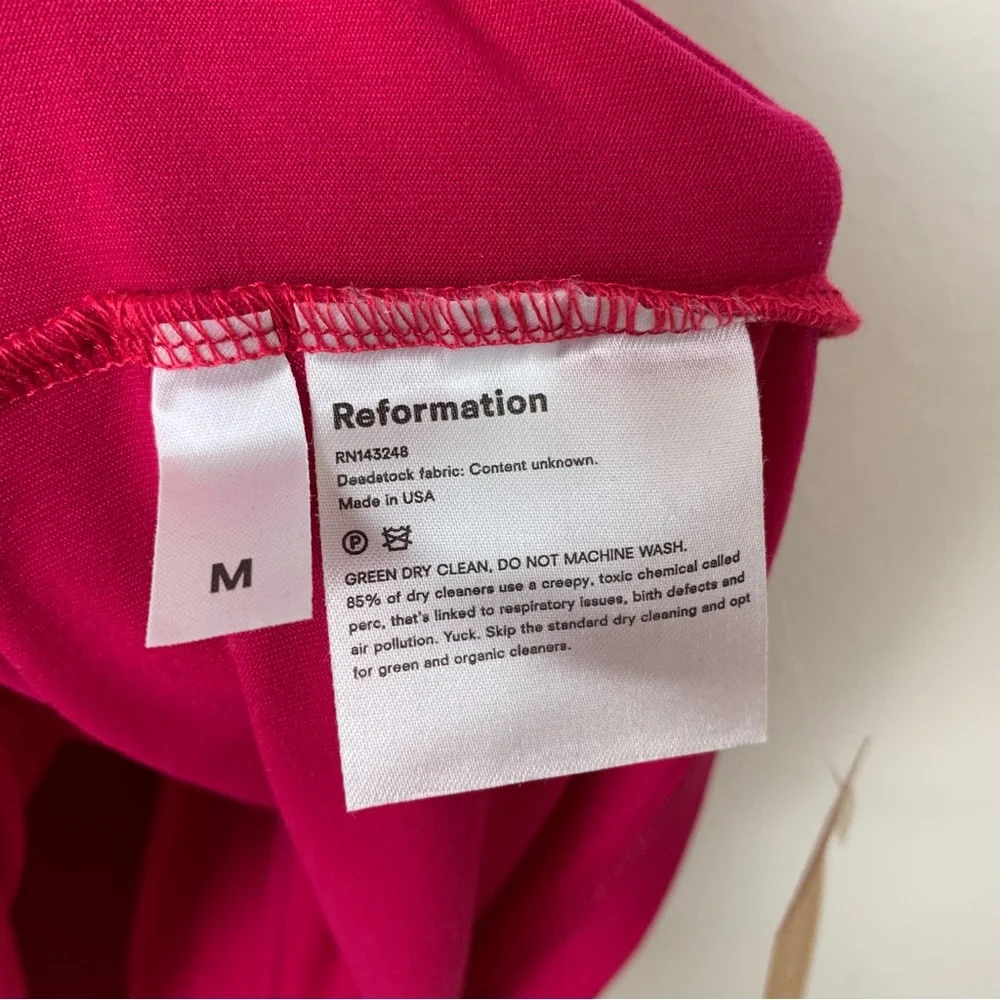 Reformation Becky Hot Pink Mini Bodycon Dress Barbiecore NWT Size Medium - Picture 10 of 10